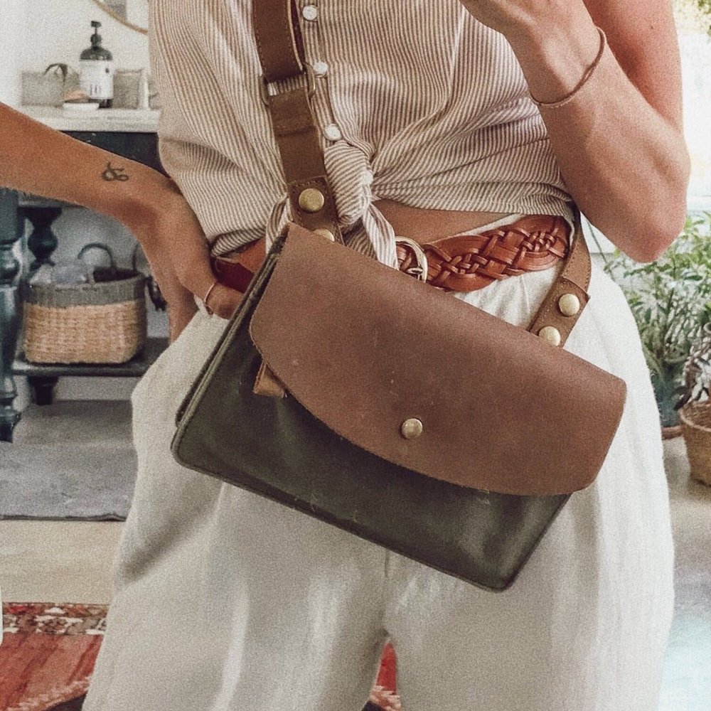 Kelly Moore Bag—Full-Grain Leather + Waxed Canvas Wearable Wallet
